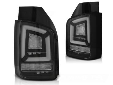 Voll LED Lightbar Rückleuchten für VW T5 GP Facelift  09-15 Schwarz (Flügeltüren)